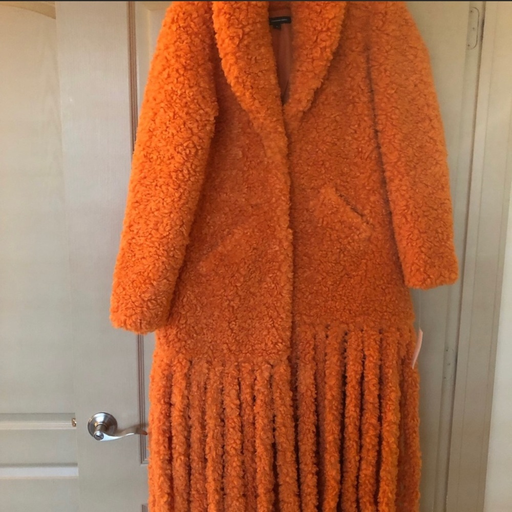 INC INTERNATIONAL CONCEPTS FRINGE COAT -SZ L NWT‼️ GENUINE HOT HARD TO FIND - Picture 4 of 6